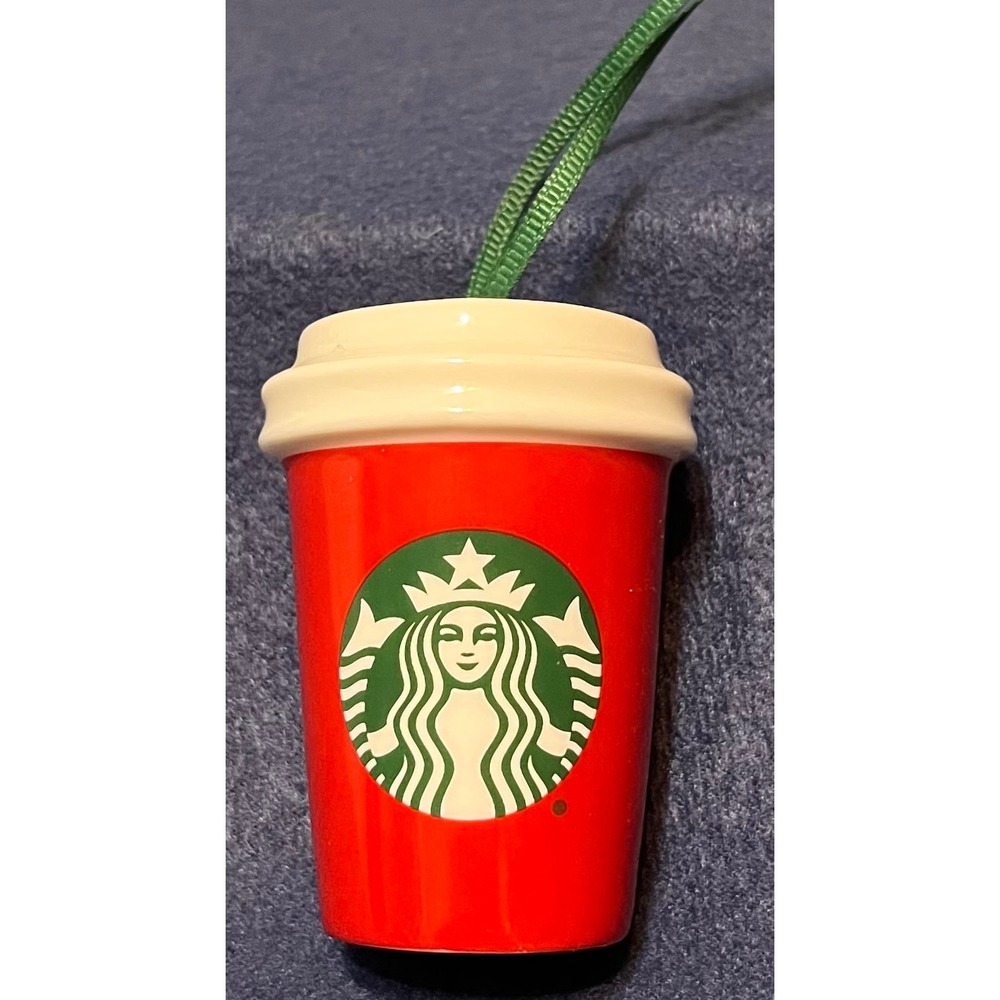 Starbucks 2016 Holiday Red Cup Ornament North Carolina NC Ceramic Souvenir